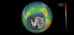 Measurements by the Copernicus satellite Sentinel-5P in 2023 show the ozone hole over the Antarctic