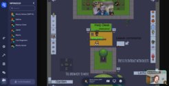 Wenn ihr Gather.Town betreten habt, sagt zuerst Hallo zu Jakob am Helpdesk! Um mit Jakob zu plaudern, geht auf den gelben Teppich vor dem Schreibtisch.